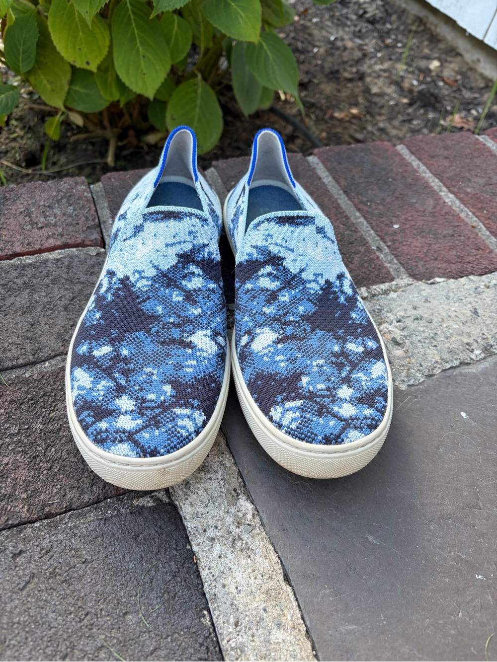 Rothy’s The Original Slip-On Sneakers - Blue Pixelated Camouflage